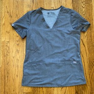 Figs Graphite Scrub Top